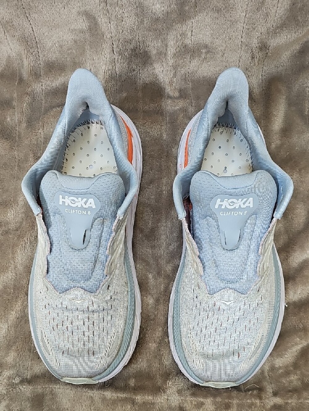 Hoka Clifton 8 Women's Athletic Running Shoe in Light Blue - Picture 2 of 12